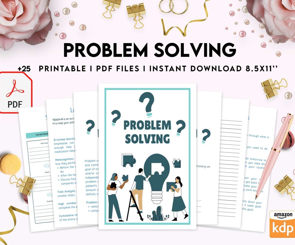 Problem Solving Journal, decision making, therapy journal, anxiety journal KDP interior PDF file 8,5×11 inch
