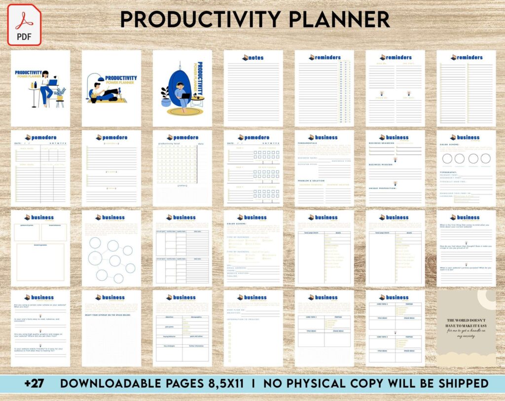Productivity Planner,daily schedule,daily to do, productivity tracker, Business planner KDP interior PDF file 8,5×11 inch