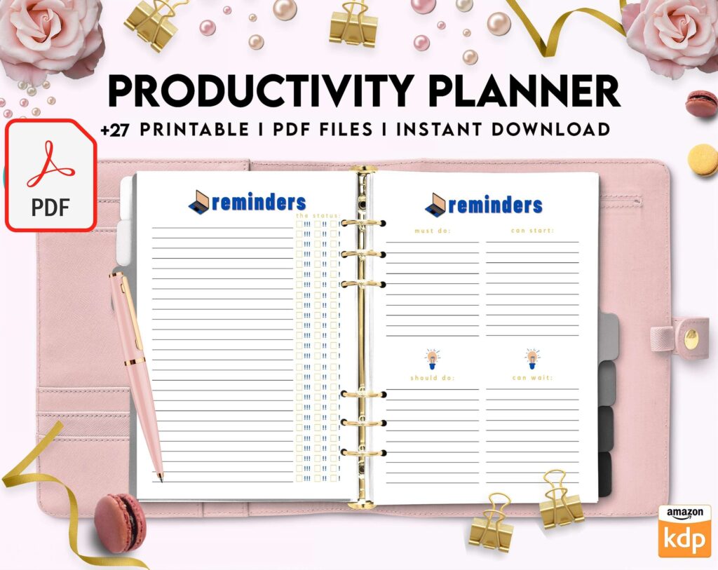 Productivity Planner,daily schedule,daily to do, productivity tracker, Business planner KDP interior PDF file 8,5×11 inch