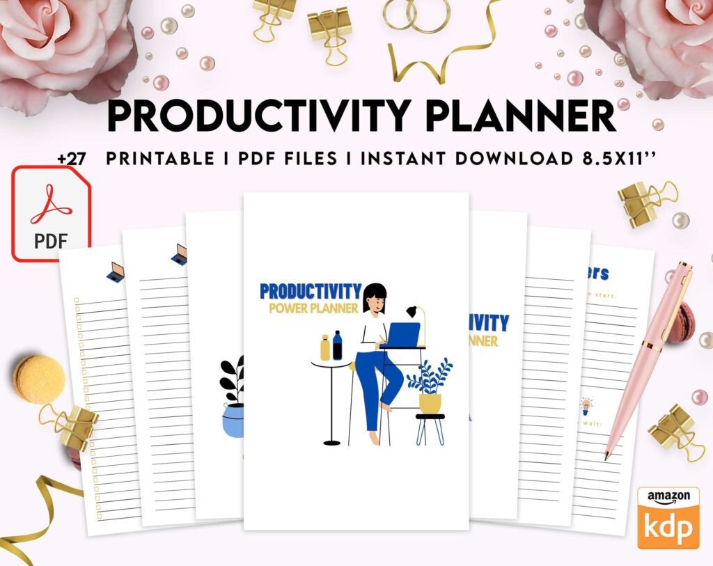 Productivity Planner,daily schedule,daily to do, productivity tracker, Business planner KDP interior PDF file 8,5×11 inch
