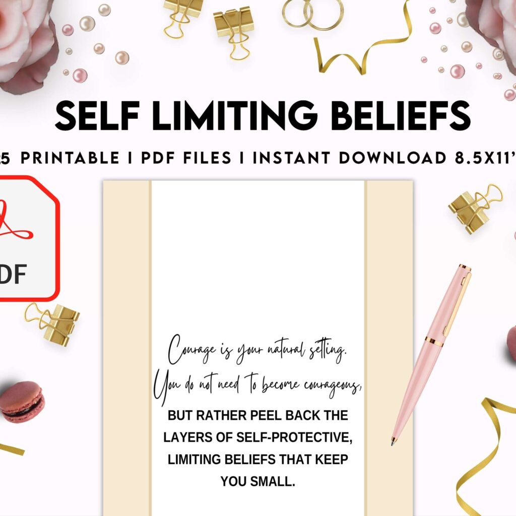 Self Limiting Beliefs, boundaries, self esteem, self confidence KDP interior PDF file 8,5×11 inch