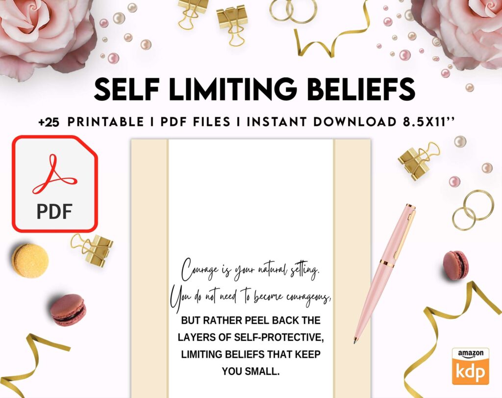Self Limiting Beliefs, boundaries, self esteem, self confidence KDP interior PDF file 8,5×11 inch