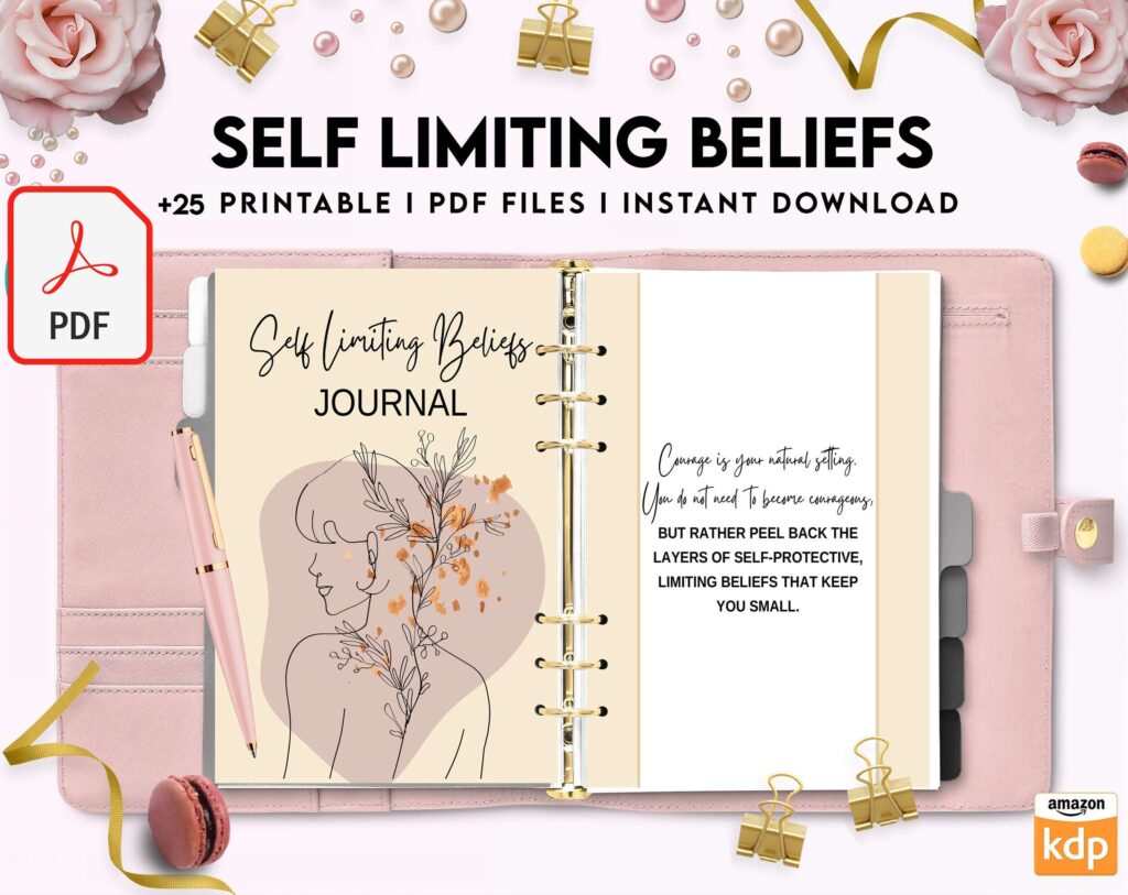 Self Limiting Beliefs, boundaries, self esteem, self confidence KDP interior PDF file 8,5×11 inch