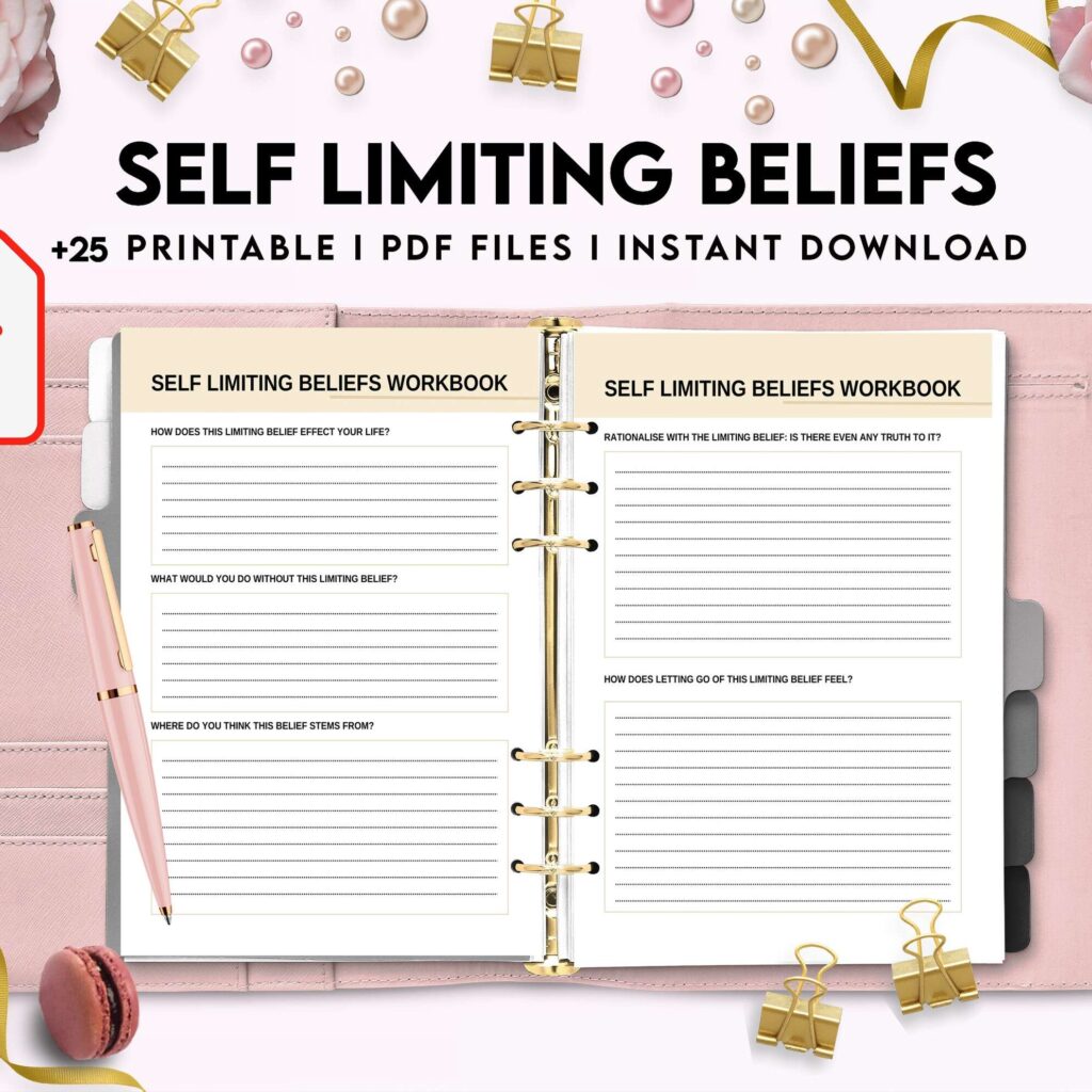 Self Limiting Beliefs, boundaries, self esteem, self confidence KDP interior PDF file 8,5×11 inch