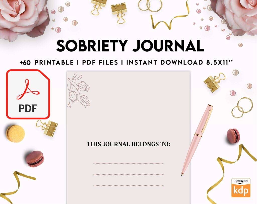 Sobriety, Addiction recovery Journal, calmness, KDP interior PDF file 8,5×11 inch