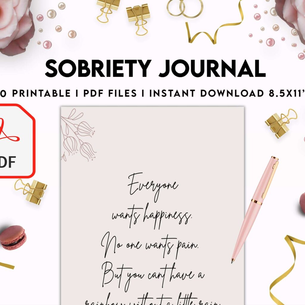Sobriety, Addiction recovery Journal, calmness, KDP interior PDF file 8,5×11 inch