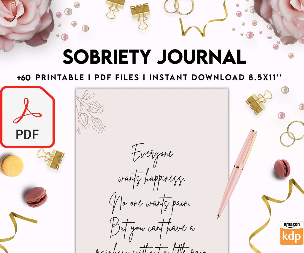 Sobriety, Addiction recovery Journal, calmness, KDP interior PDF file 8,5×11 inch