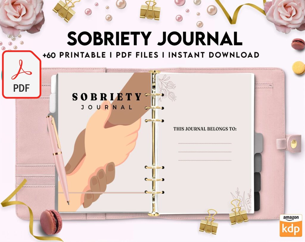 Sobriety, Addiction recovery Journal, calmness, KDP interior PDF file 8,5×11 inch