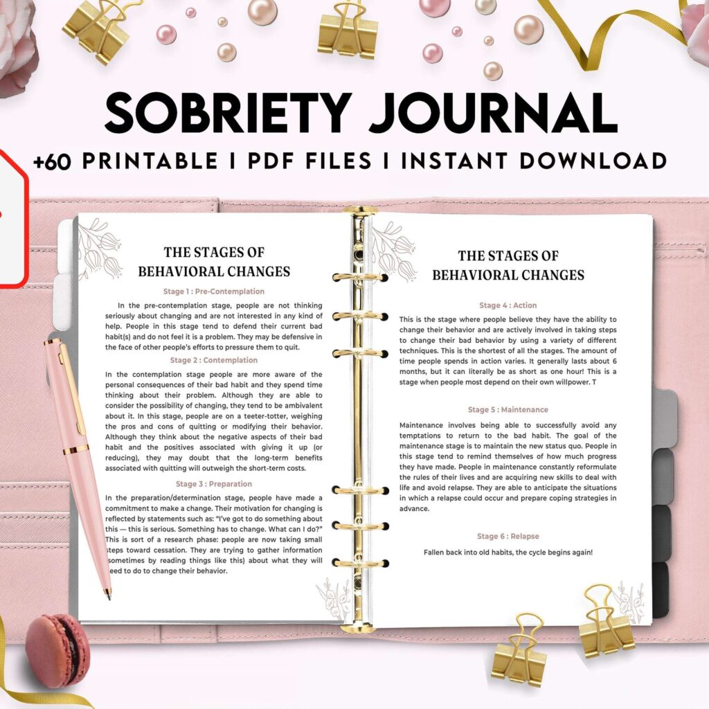 Sobriety, Addiction recovery Journal, calmness, KDP interior PDF file 8,5×11 inch