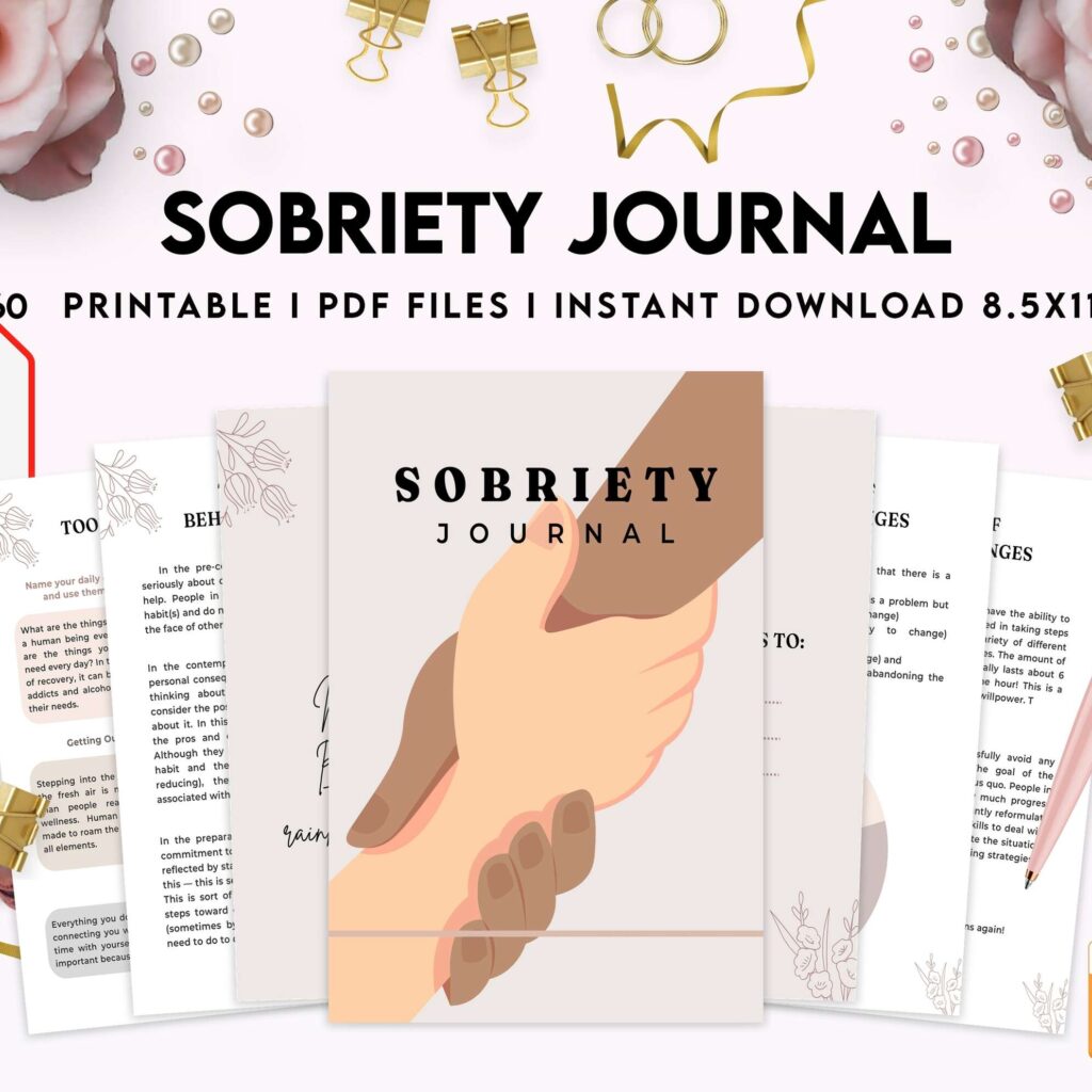Sobriety, Addiction recovery Journal, calmness, KDP interior PDF file 8,5×11 inch