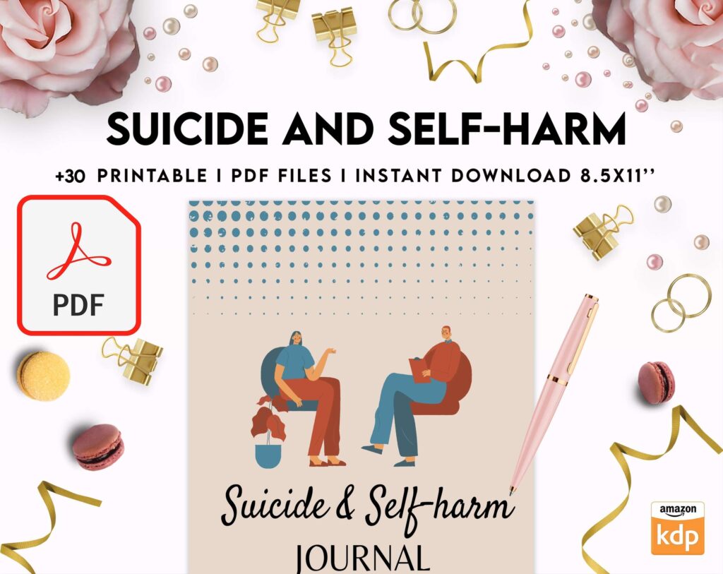 Suicide and self-harm journal, suicide awareness,suicide prevention, KDP interior PDF file 8,5×11 inch