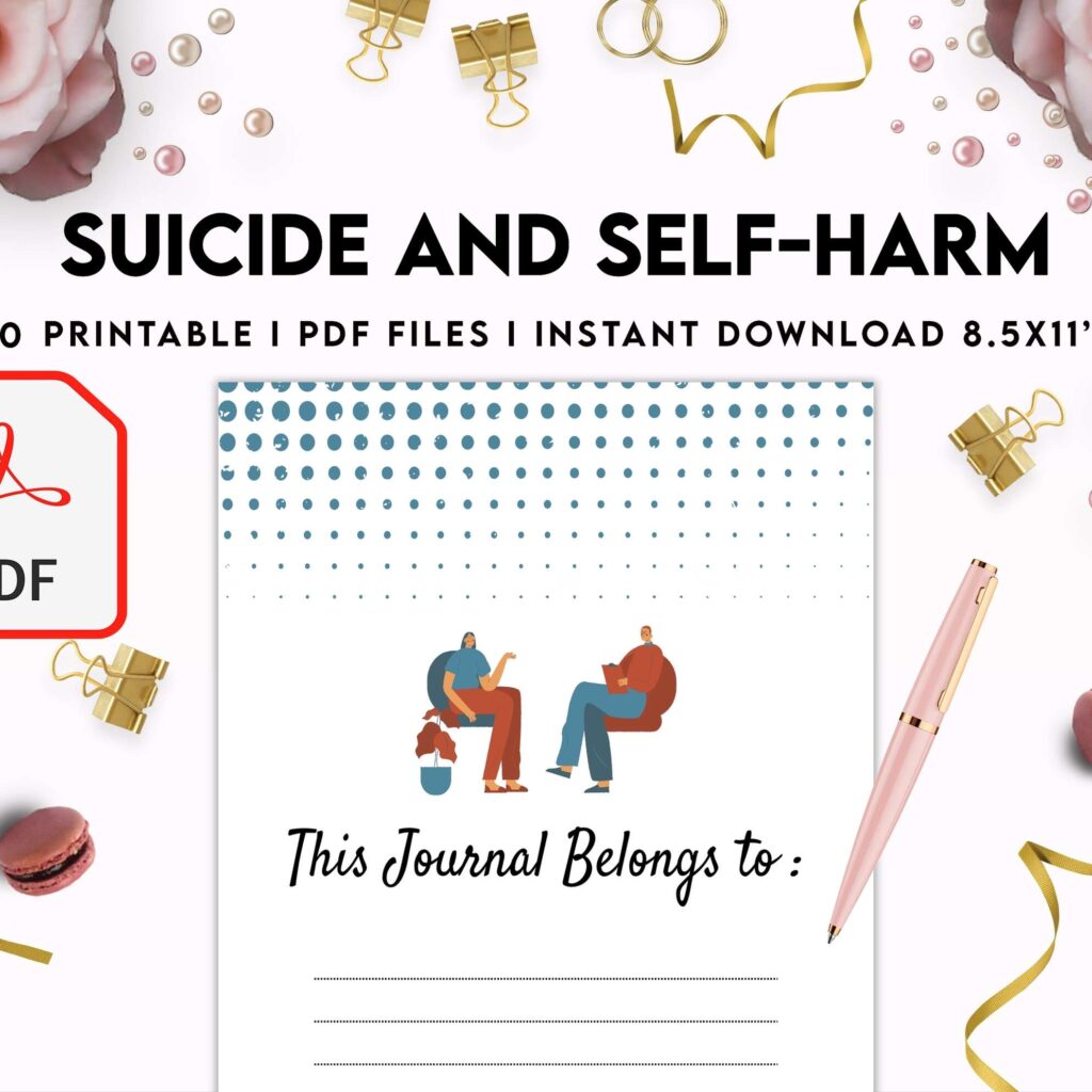 Suicide and self-harm journal, suicide awareness,suicide prevention, KDP interior PDF file 8,5×11 inch