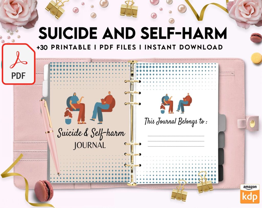 Suicide and self-harm journal, suicide awareness,suicide prevention, KDP interior PDF file 8,5×11 inch
