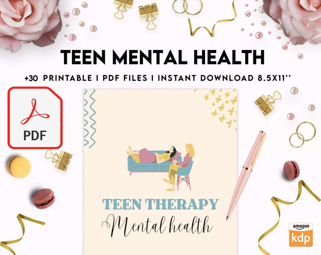 Teen Mental Health, teen therapy journal , teen coping skills, teen Shadow Work, KDP interior PDF file 8,5×11 inch