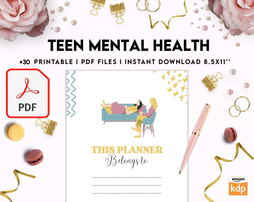 Teen Mental Health, teen therapy journal , teen coping skills, teen Shadow Work, KDP interior PDF file 8,5×11 inch