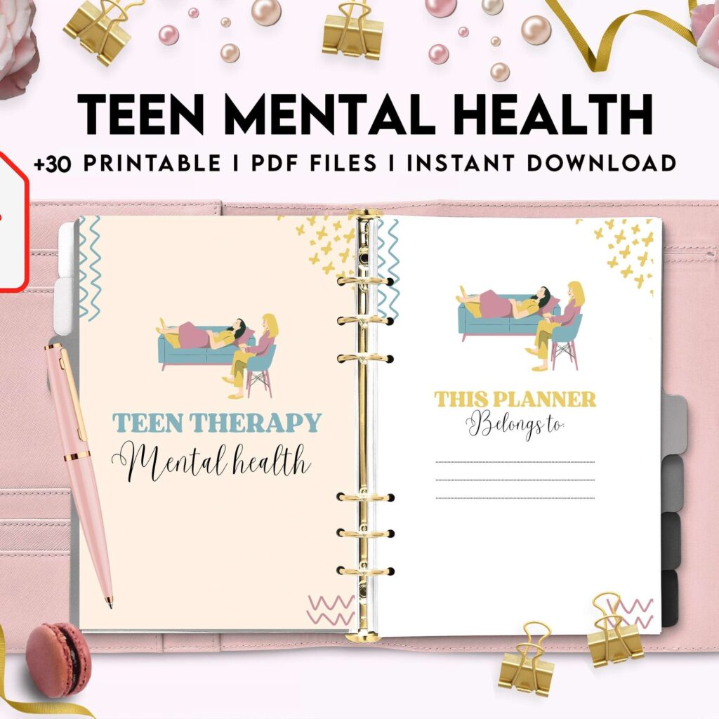Teen Mental Health, teen therapy journal , teen coping skills, teen Shadow Work, KDP interior PDF file 8,5×11 inch