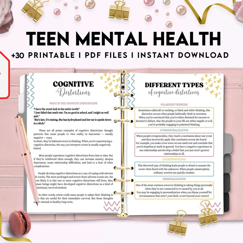 Teen Mental Health, teen therapy journal , teen coping skills, teen Shadow Work, KDP interior PDF file 8,5×11 inch