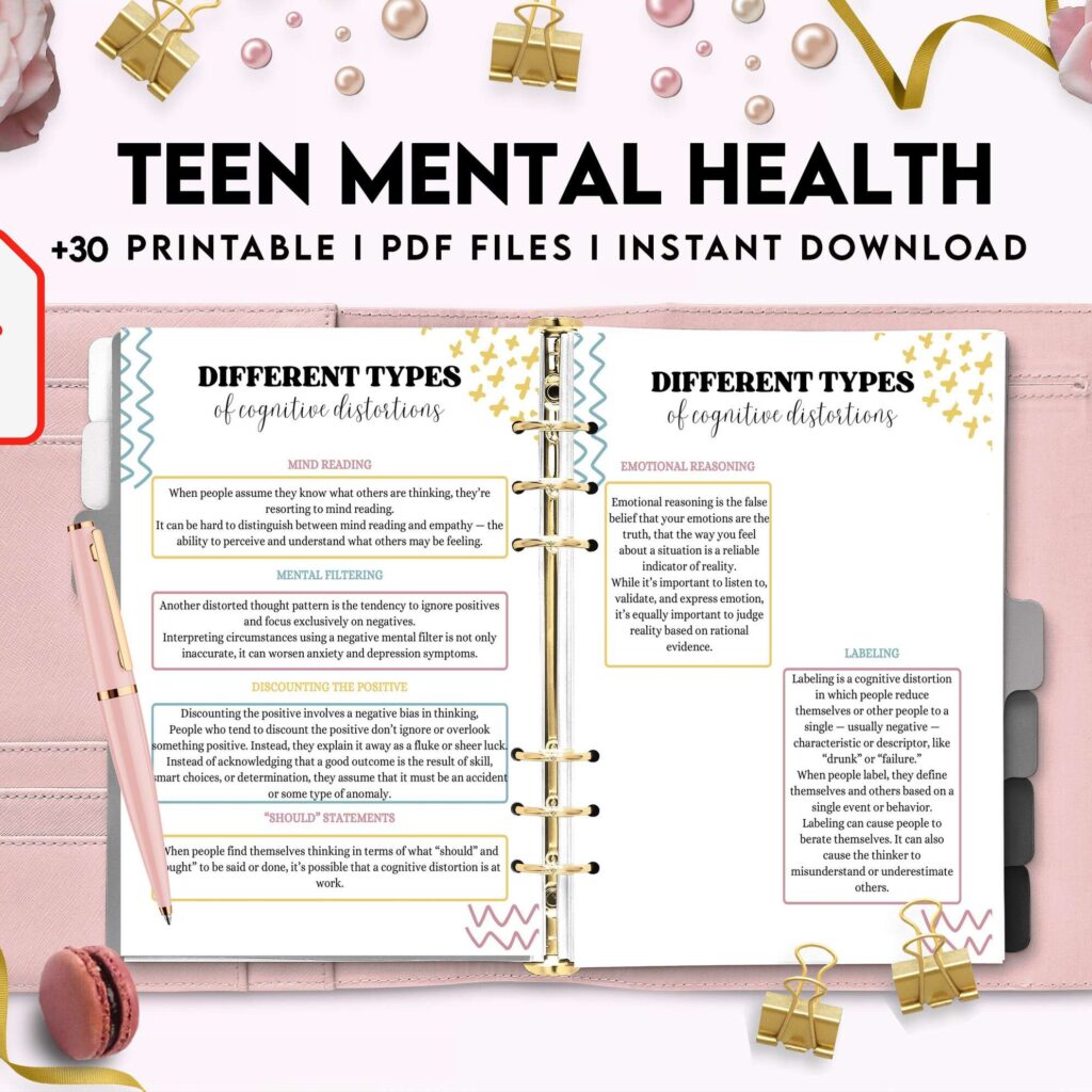 Teen Mental Health, teen therapy journal , teen coping skills, teen Shadow Work, KDP interior PDF file 8,5×11 inch