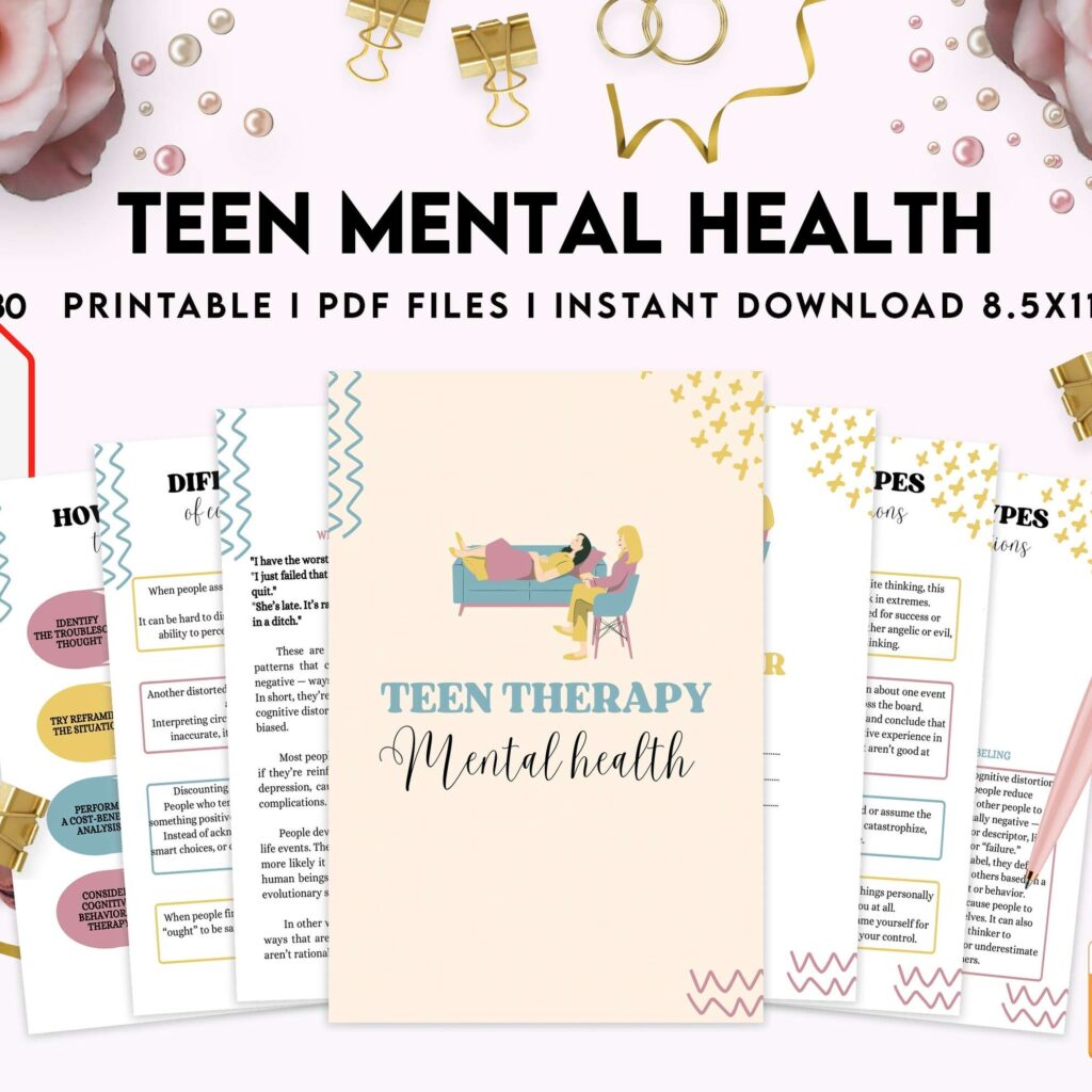 Teen Mental Health, teen therapy journal , teen coping skills, teen Shadow Work, KDP interior PDF file 8,5×11 inch