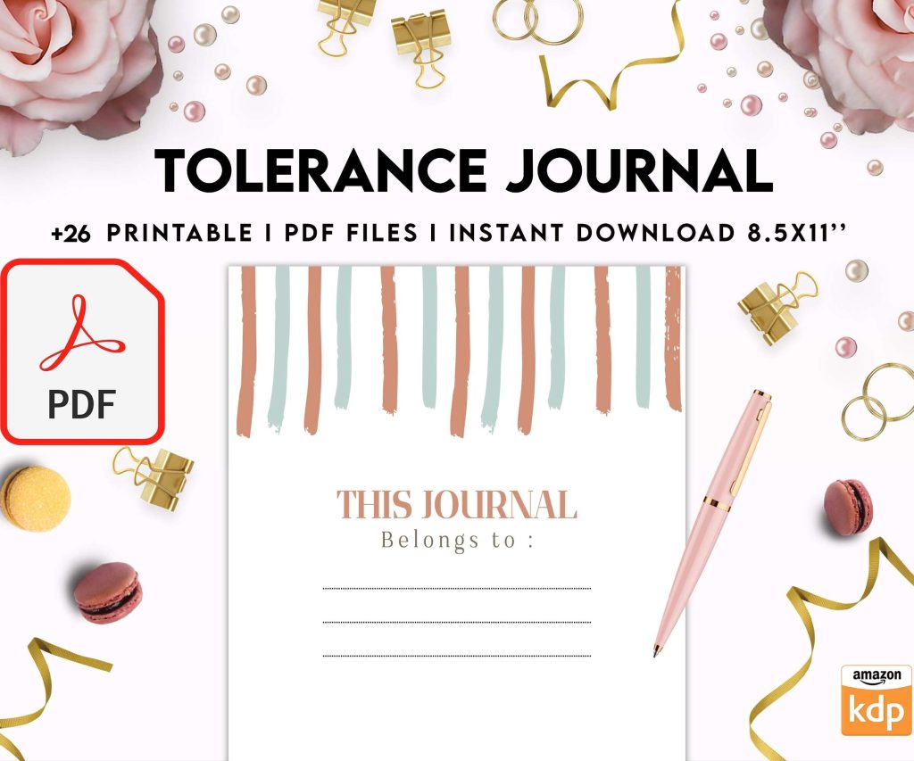 Tolerance Journal, window of tolerance, therapy journal , self discovery, self esteem, KDP interior PDF file 8,5×11 inch