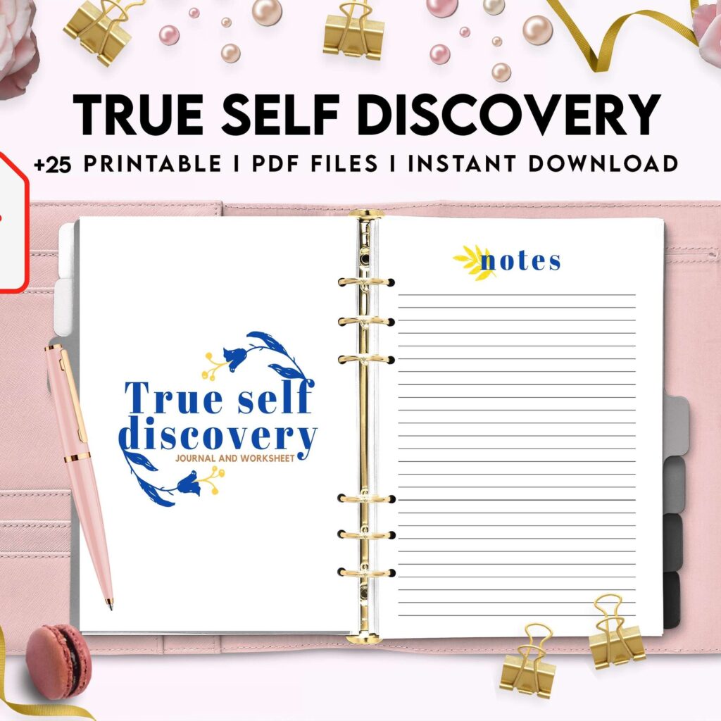 True Self Discovery, self esteem, self love journal , self care journal, manifestation KDP interior PDF file 8,5×11 inch