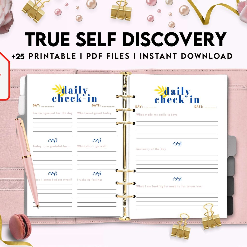 True Self Discovery, self esteem, self love journal , self care journal, manifestation KDP interior PDF file 8,5×11 inch