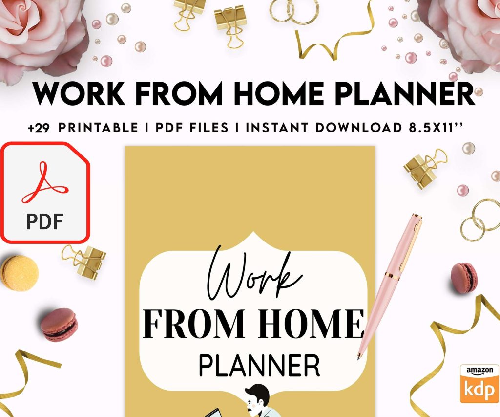 Work From Home Planner, Productivity planner, Working from home, freelancer solopreneur business planner, KDP interior PDF file 8,5×11 inch