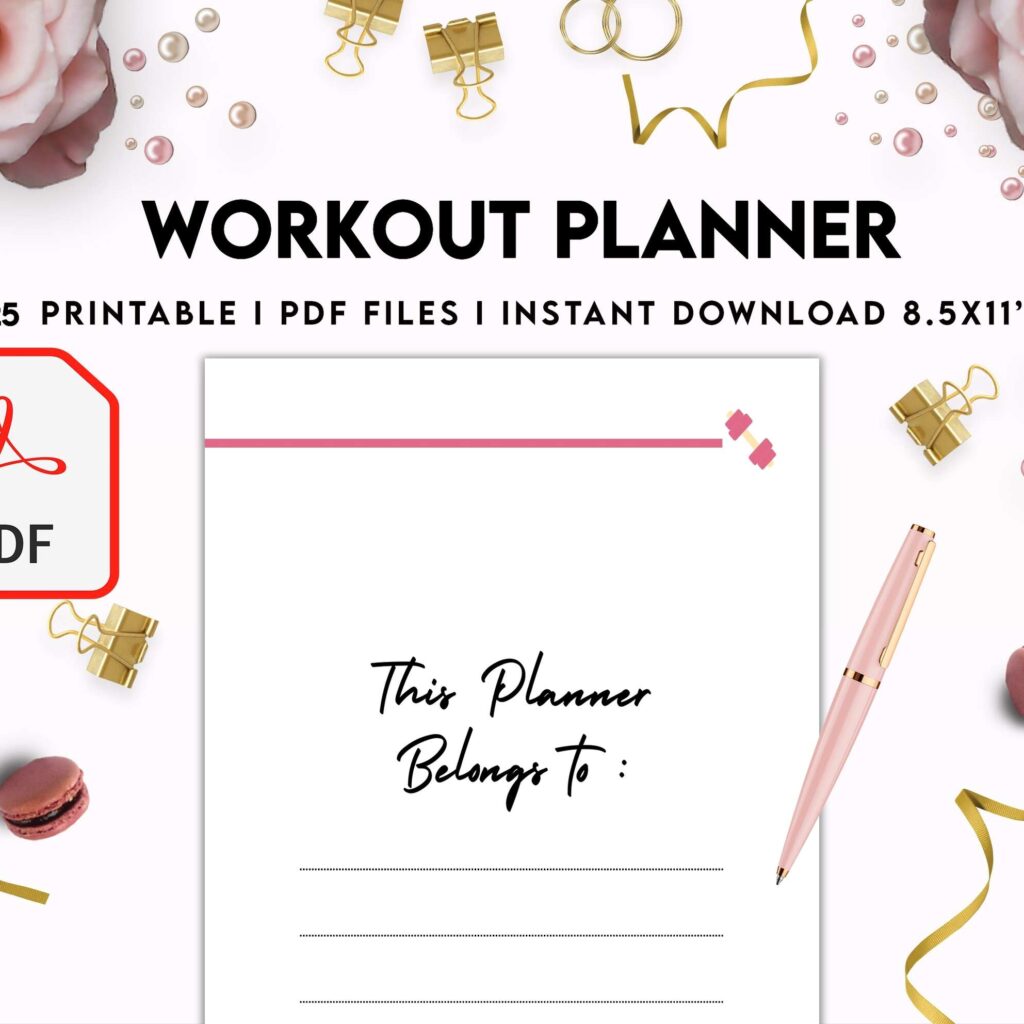 Workout Planner, exercise tracker , Fitness Journal, workout journal, KDP interior PDF file 8,5×11 inch