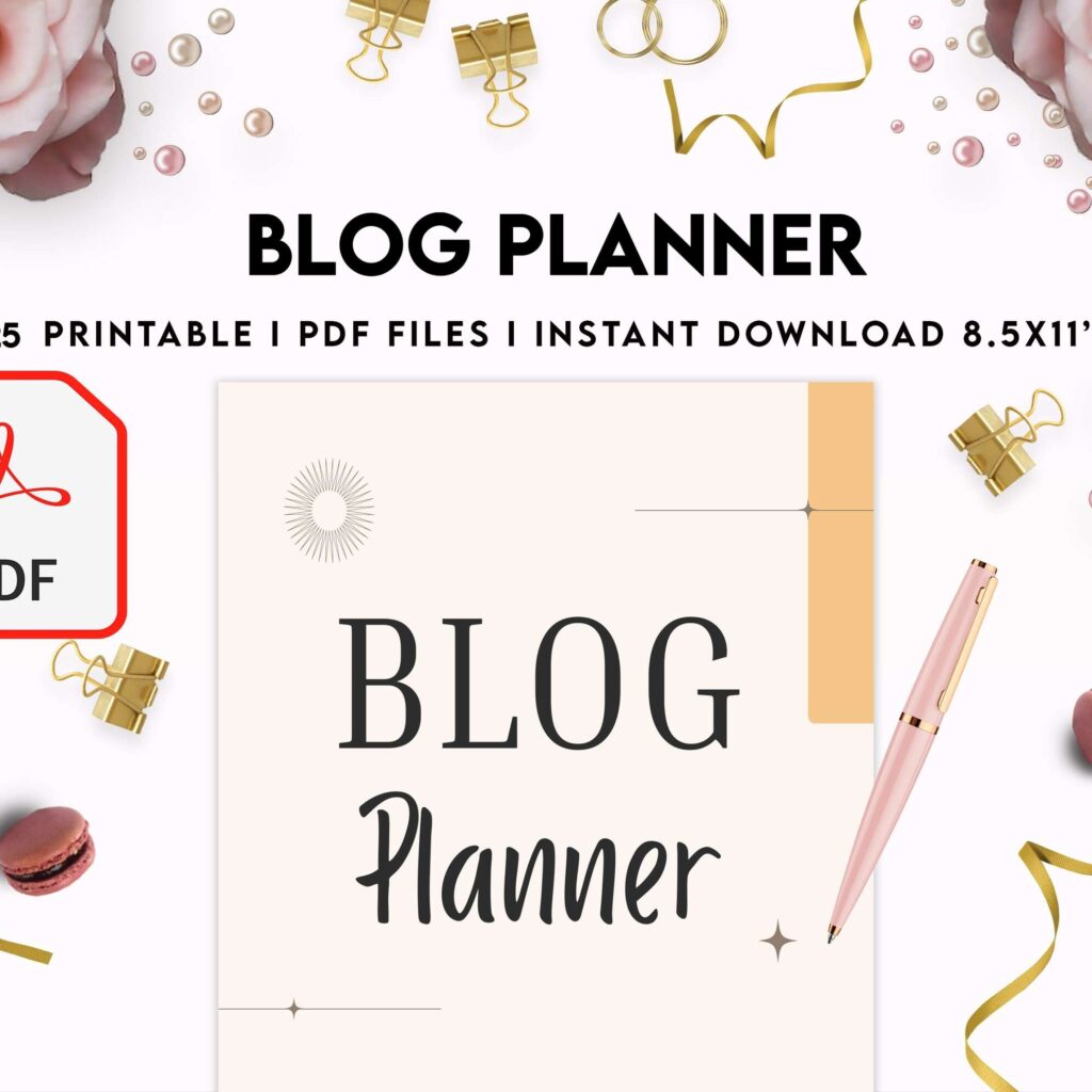 Blog Planner, Planner for blogger, social media Planner, content planner, KDP interior PDF file 8,5×11 inch