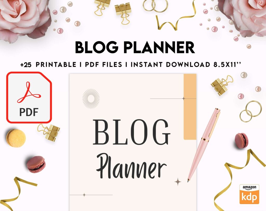 Blog Planner, Planner for blogger, social media Planner, content planner, KDP interior PDF file 8,5×11 inch