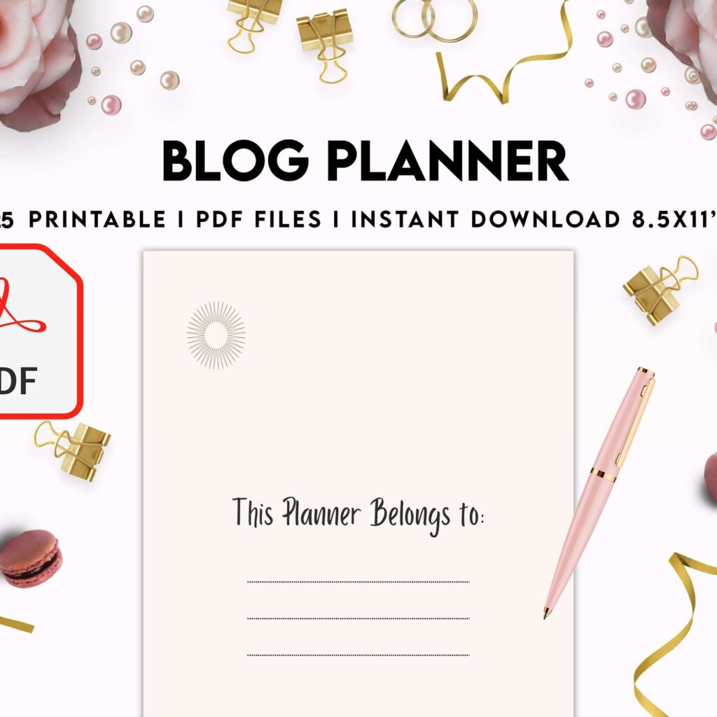 Blog Planner, Planner for blogger, social media Planner, content planner, KDP interior PDF file 8,5×11 inch