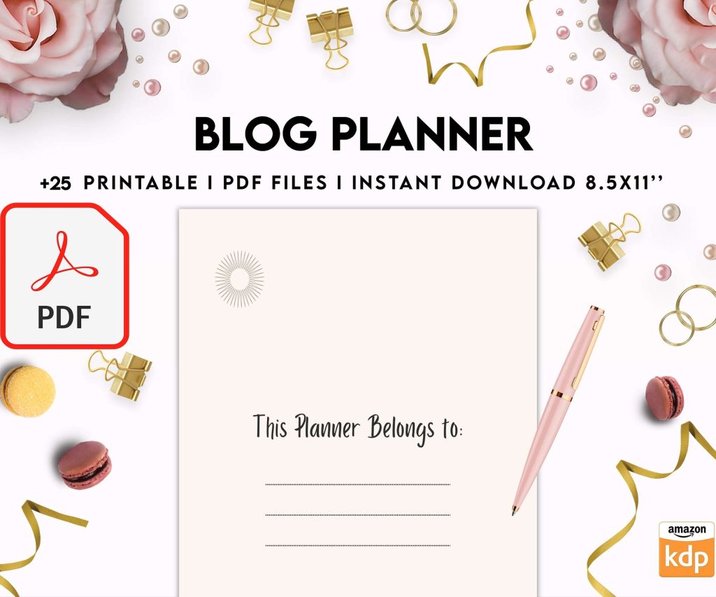 Blog Planner, Planner for blogger, social media Planner, content planner, KDP interior PDF file 8,5×11 inch