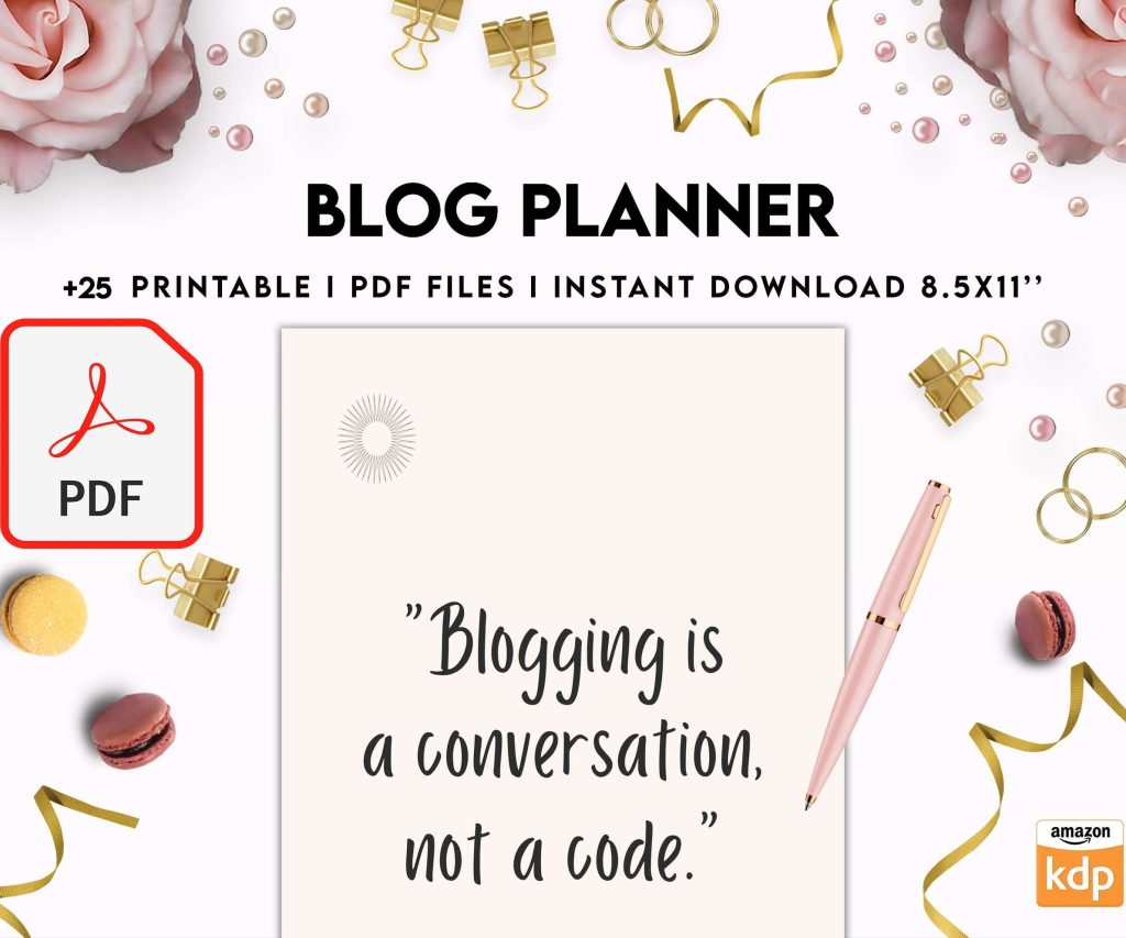 Blog Planner, Planner for blogger, social media Planner, content planner, KDP interior PDF file 8,5×11 inch