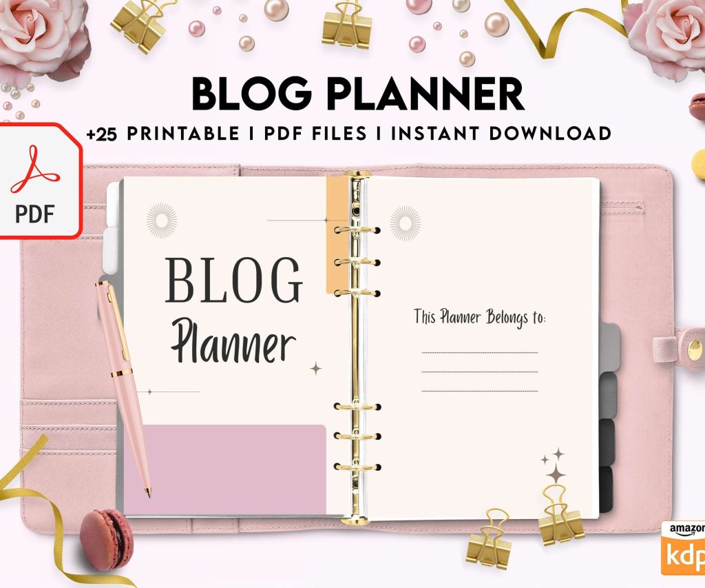 Blog Planner, Planner for blogger, social media Planner, content planner, KDP interior PDF file 8,5×11 inch