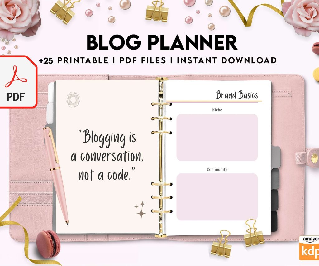 Blog Planner, Planner for blogger, social media Planner, content planner, KDP interior PDF file 8,5×11 inch