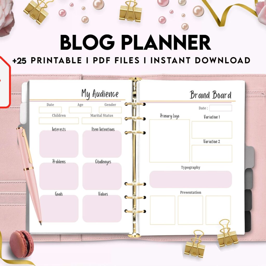 Blog Planner, Planner for blogger, social media Planner, content planner, KDP interior PDF file 8,5×11 inch