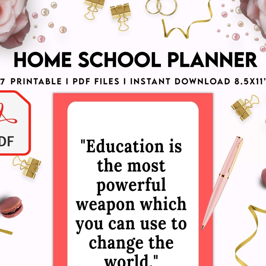 Home School Planner, homeschool daily planning, homeschooling lesson schedule KDP interior PDF file 8,5×11 inch