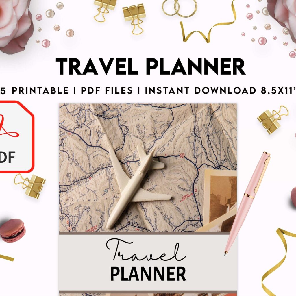Travel Planner, travel checklist , trip organizer, vacation planner, travel itinerary KDP interior PDF file 8,5×11 inch