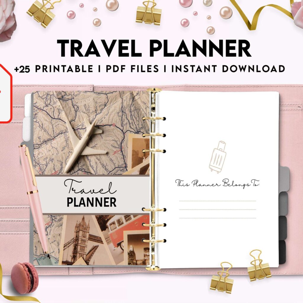 Travel Planner, travel checklist , trip organizer, vacation planner, travel itinerary KDP interior PDF file 8,5×11 inch