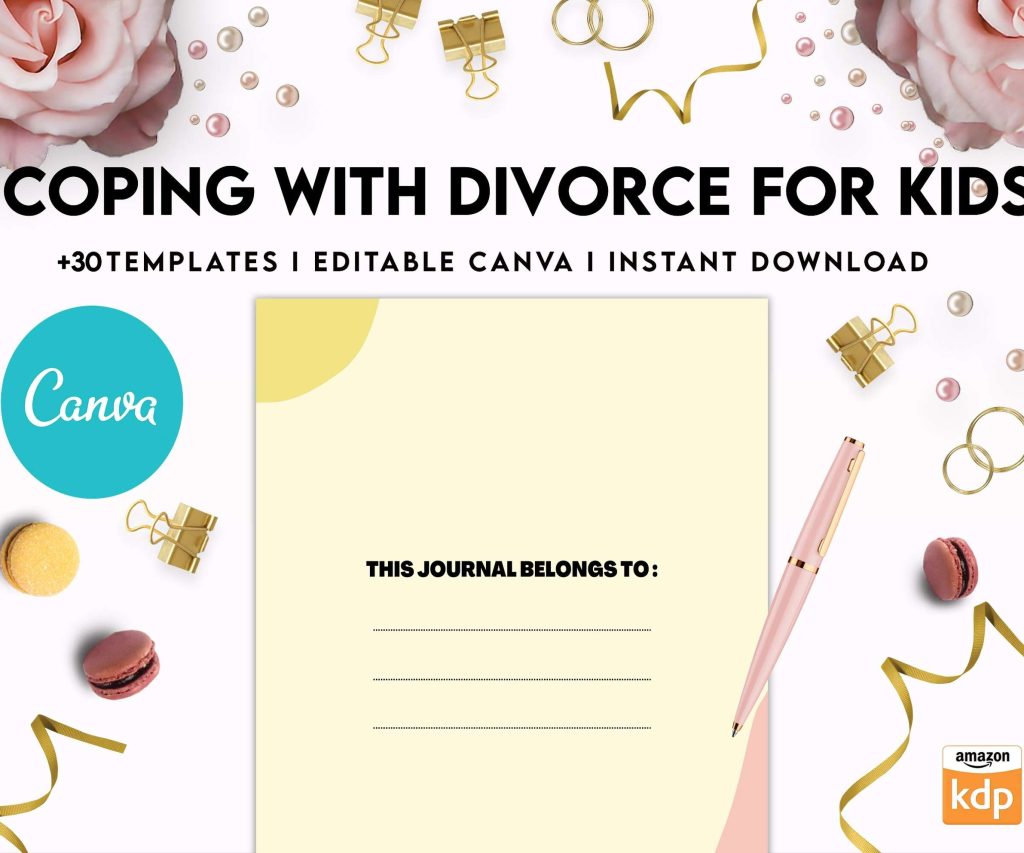 Coping With Divorce for Kids, Kids therapy, coping skills, divorce kids, Canva Editable Templates 8,5×11 inch, KDP interior