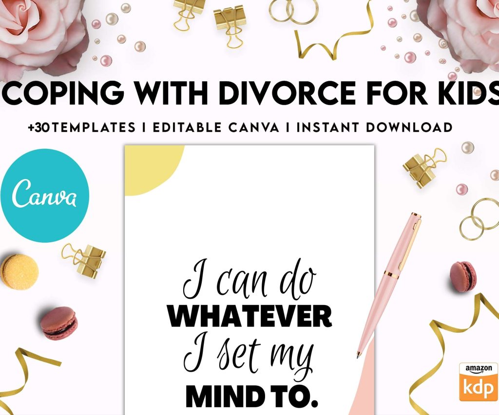Coping With Divorce for Kids, Kids therapy, coping skills, divorce kids, Canva Editable Templates 8,5×11 inch, KDP interior