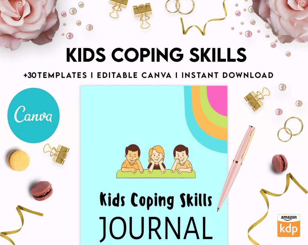 Kids Coping Skills, kids therapy, kids self discovery, kids self esteem, kids Limiting Beliefs Canva Editable Templates 8,5×11 inch, KDP interior