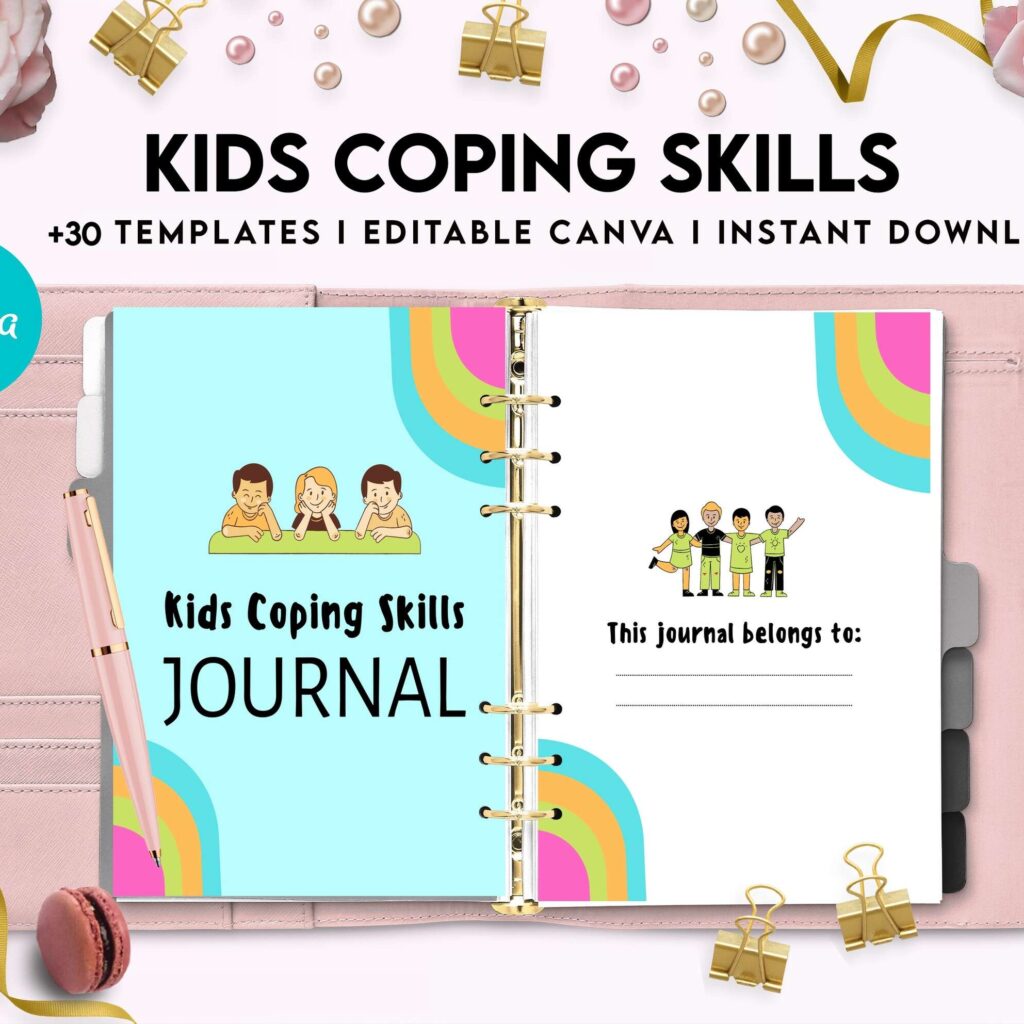 Kids Coping Skills, kids therapy, kids self discovery, kids self esteem, kids Limiting Beliefs Canva Editable Templates 8,5×11 inch, KDP interior