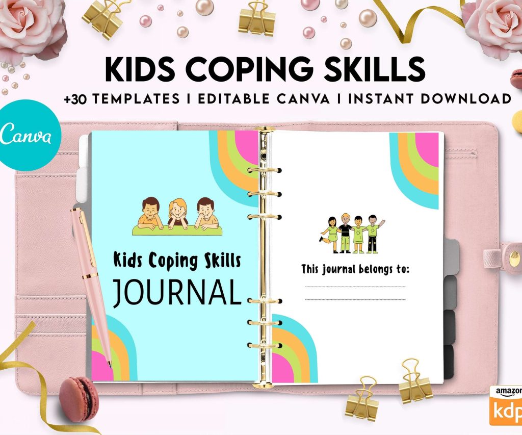 Kids Coping Skills, kids therapy, kids self discovery, kids self esteem, kids Limiting Beliefs Canva Editable Templates 8,5×11 inch, KDP interior
