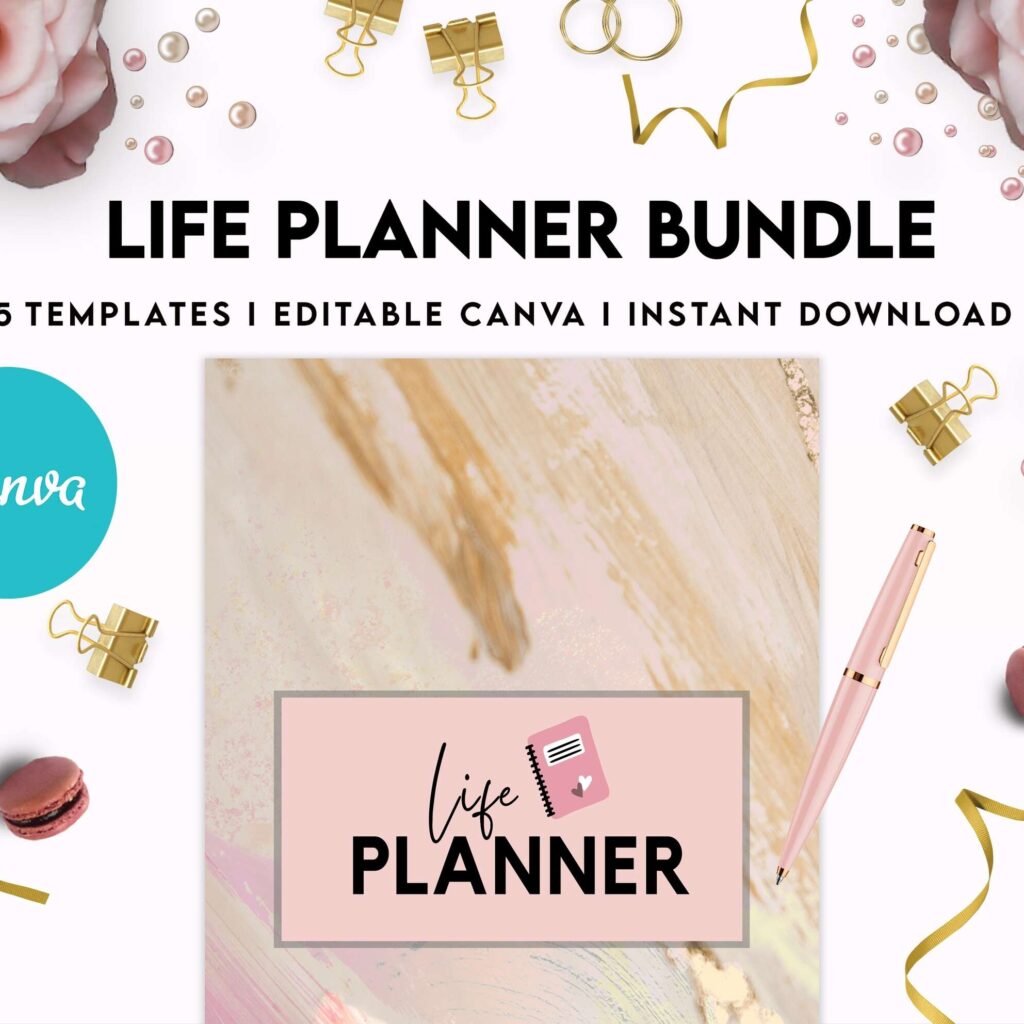 Life Planner Bundle, life organizer, adhd planner, productivity planner, Canva Editable Templates 8,5×11 inch, KDP interior