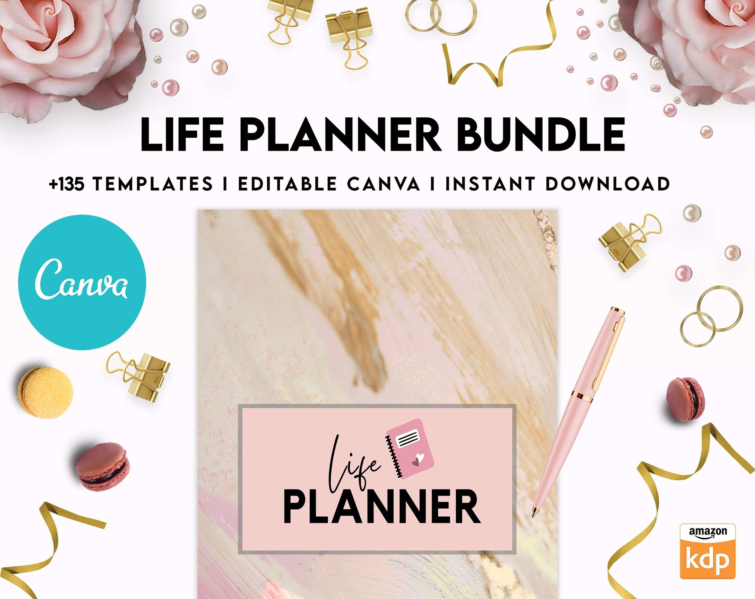 Life Planner Bundle, life organizer, adhd planner, productivity planner, Canva Editable Templates 8,5×11 inch, KDP interior Life Planner Bundle, life organizer, adhd planner, productivity planner, Canva Editable Templates 8,5×11 inch, KDP interior