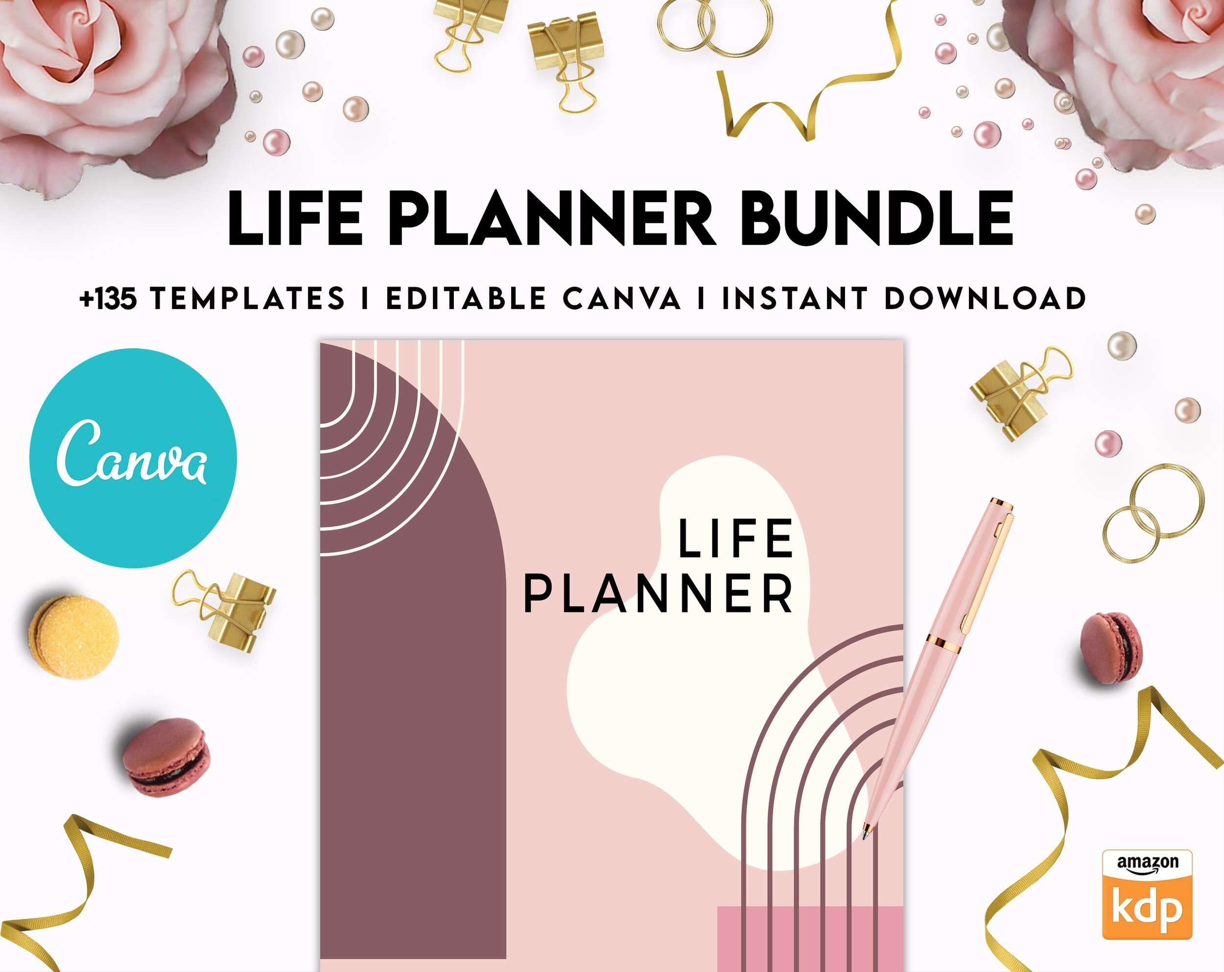 Life Planner Bundle, life organizer, adhd planner, productivity planner, Canva Editable Templates 8,5×11 inch, KDP interior Life Planner Bundle, life organizer, adhd planner, productivity planner, Canva Editable Templates 8,5×11 inch, KDP interior