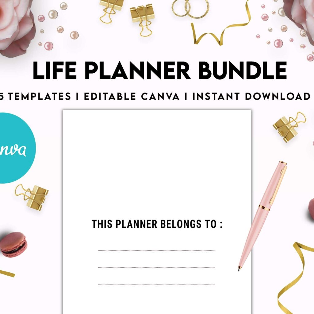 Life Planner Bundle, life organizer, adhd planner, productivity planner, Canva Editable Templates 8,5×11 inch, KDP interior