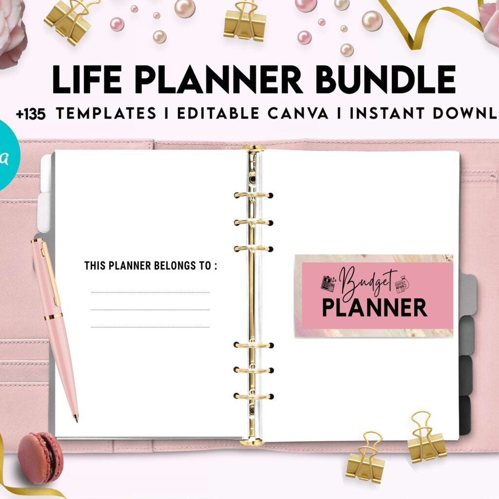 Life Planner Bundle, life organizer, adhd planner, productivity planner, Canva Editable Templates 8,5×11 inch, KDP interior