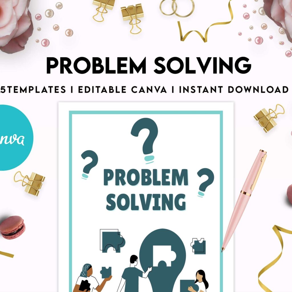 Problem Solving Journal, decision making, therapy journal, anxiety journal Canva Editable Templates 8,5×11 inch, KDP interior